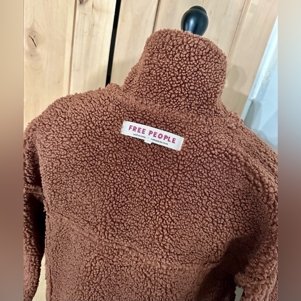 Free People Diogo Shearling Suede Sherpa Jacket Coat XS EUC - Picture 10 of 15
